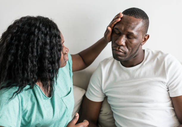 istock Black man with high fever 918011726