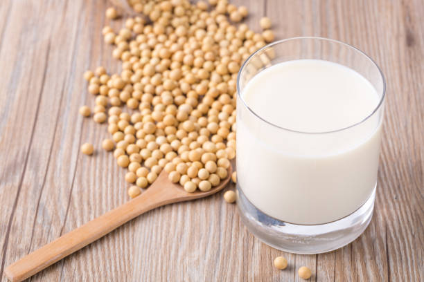 istock Glass with Soy Milk and Seeds 918019288