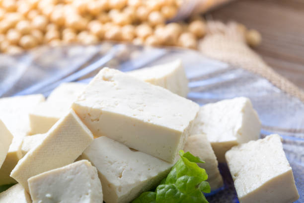 istock Closeup of Tofu and Soybeans 918019746