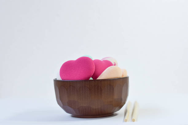 istock Colorful Heart Foam In a cup and chopsticks 918019886