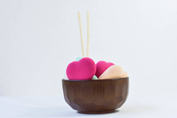 istock Colorful Heart Foam In a cup and chopsticks 918019890