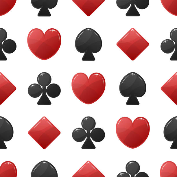 bezszwowy wz�ór z karcianymi garniturami. - jack of hearts jack cards heart shape stock illustrations