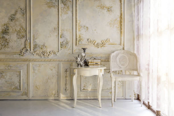 victorian liveing room in morning light background