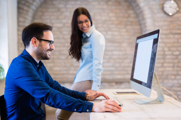 istock Picture of architects working together in office 918020524