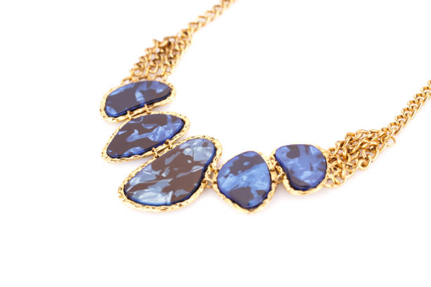 istock Stylish necklace with gemstones 918020986