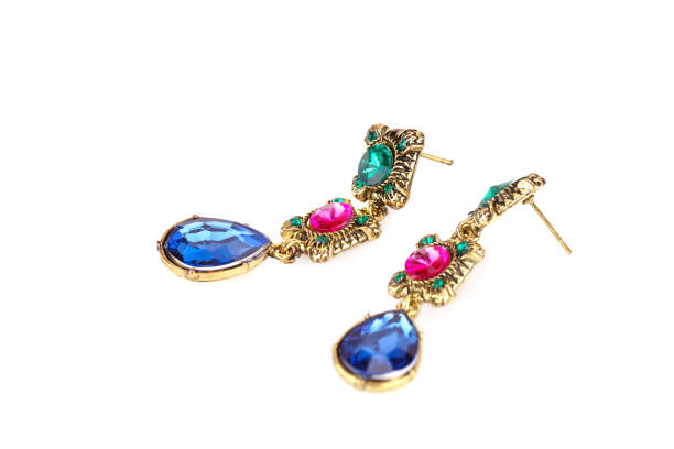 istock Stylish earrings with colorful stones 918021142