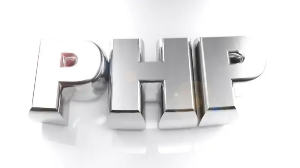 Photo of PHP 3D meteallic chrome write - 3D rendering