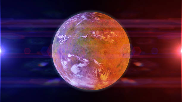 istock beautiful exoplanet, part of an alien binary star system with a red and blue star (3d space rendering) 918027568