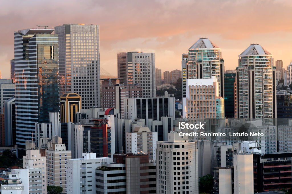 Building the city of Sao Paulo, South America Brazil Building Exterior Stock Photo