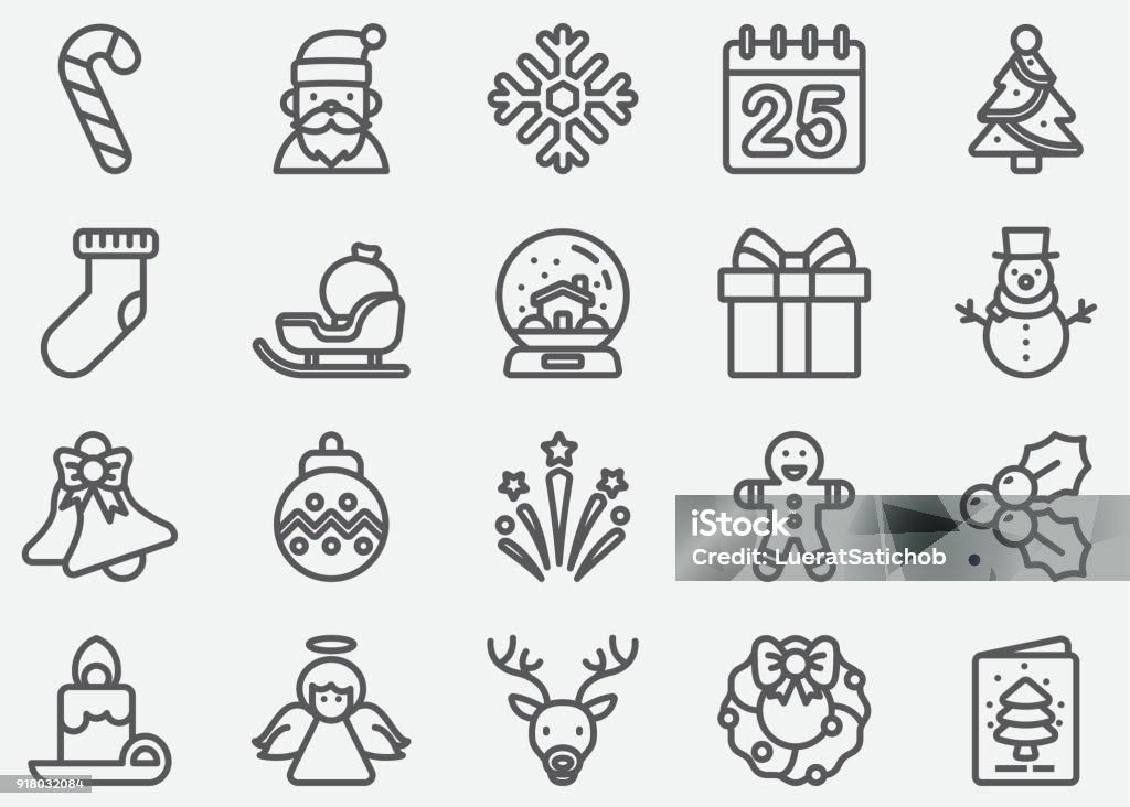 Christmas and Holiday Line Icons Christmas stock vector