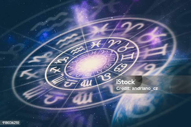 Astrological Zodiac Signs Inside Of Horoscope Circle Stock Photo - Download Image Now