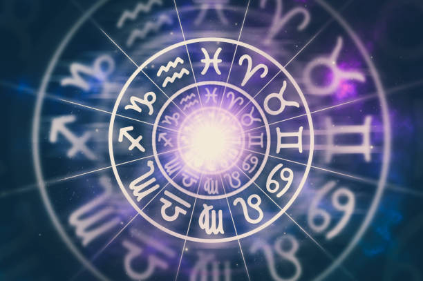 istock Astrological zodiac signs inside of horoscope circle 918036362