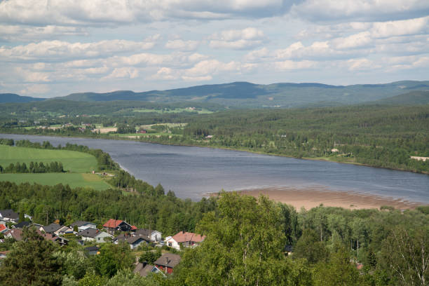 istock Kongsvinger nature, view on the forest, mountains and river 918042056