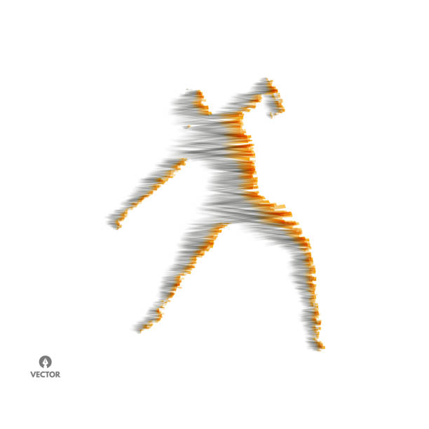 istock Man is posing and dancing. 3d model of man. Sport symbol. Vector illustration. 918049956