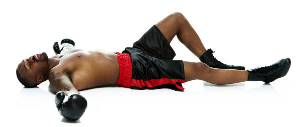 Male boxer Male boxer chest tattoo pain stock pictures, royalty-free photos & images