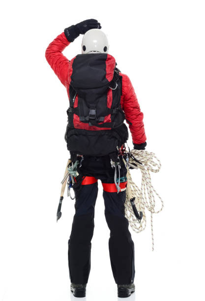 istock Male ice climber rear view 918053538