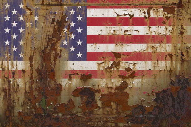 istock USA Flag on a Dirty Rusty Grunge Metallic Surface 918057706