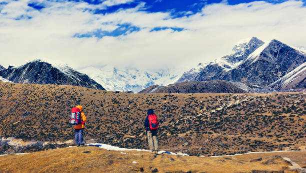 istock Tourists admire beautiful views of himalayan range 918060418
