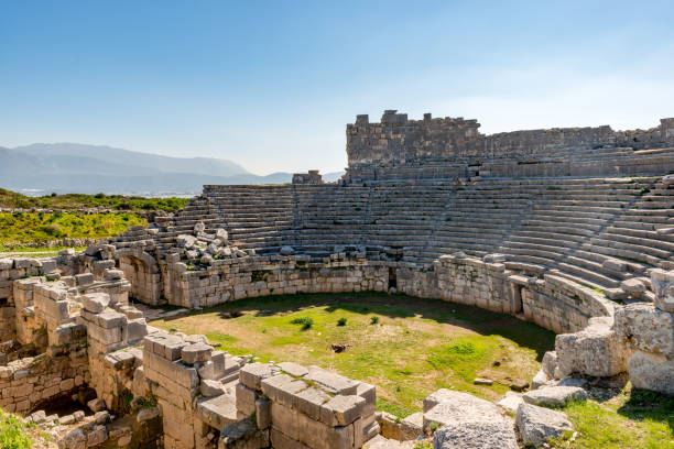 The ancient city of Xanthos - Letoon (Xantos, Xhantos, Xanths) in Kas, Antalya - Turkey stock photo