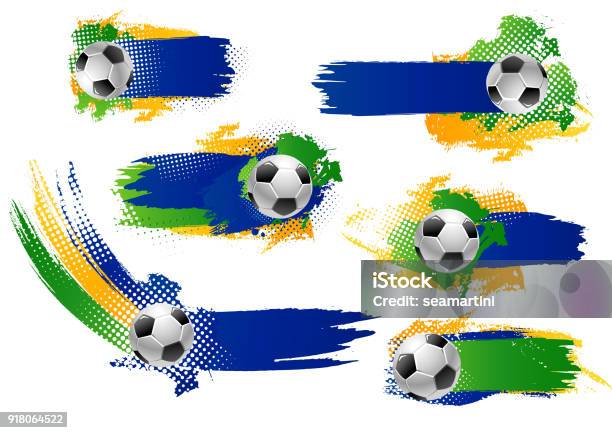 Icônes Vectorielles Football Soccer Ball Ou Bannières Vecteurs libres de droits et plus d'images vectorielles de Football