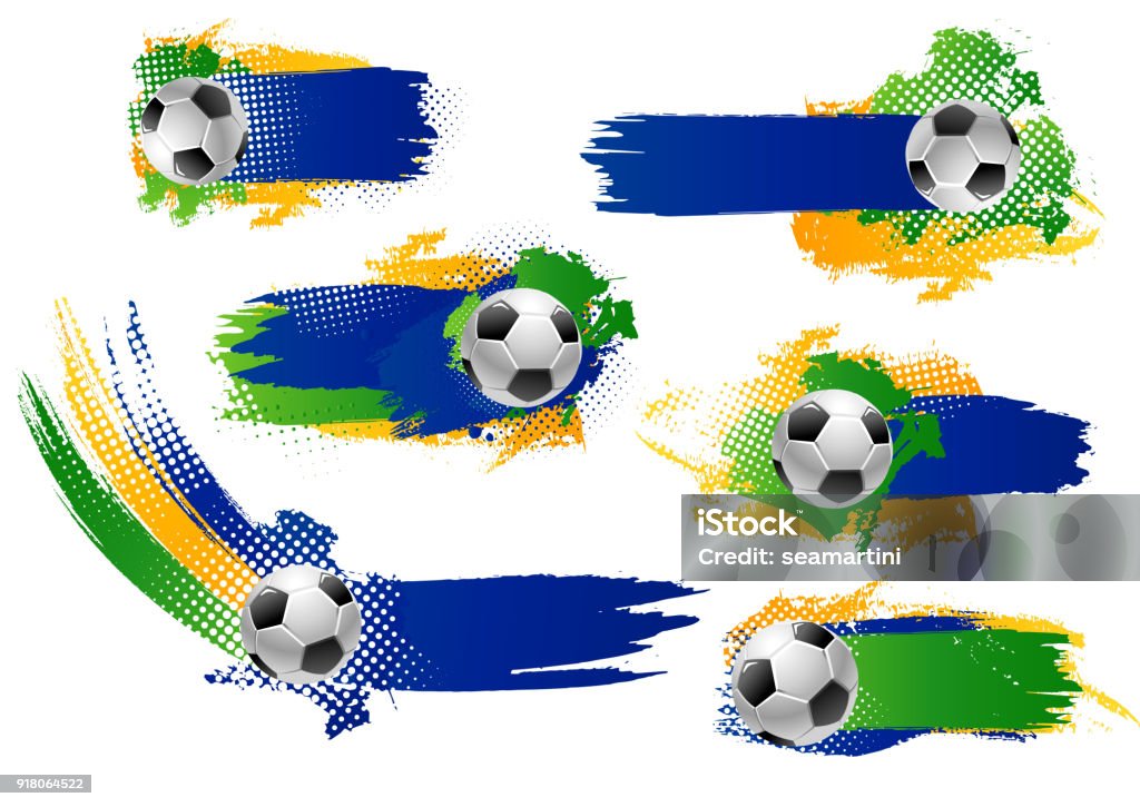 Ícones de bola de futebol de futebol vector ou banners - Vetor de Futebol royalty-free