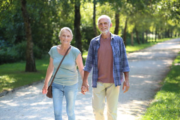istock Senior couple walking together 918065640