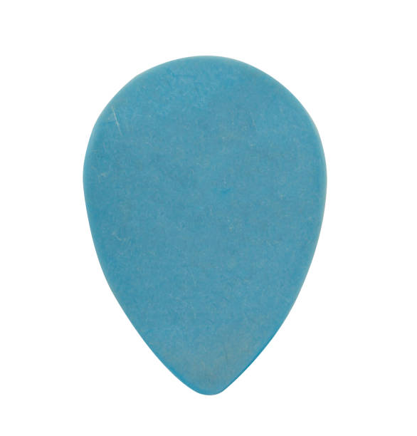 istock Light blue plastic guitar thick or heavy pick isolated on white background. 918068938