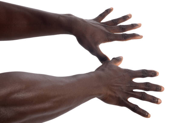 istock hand of an african man on white 918069702