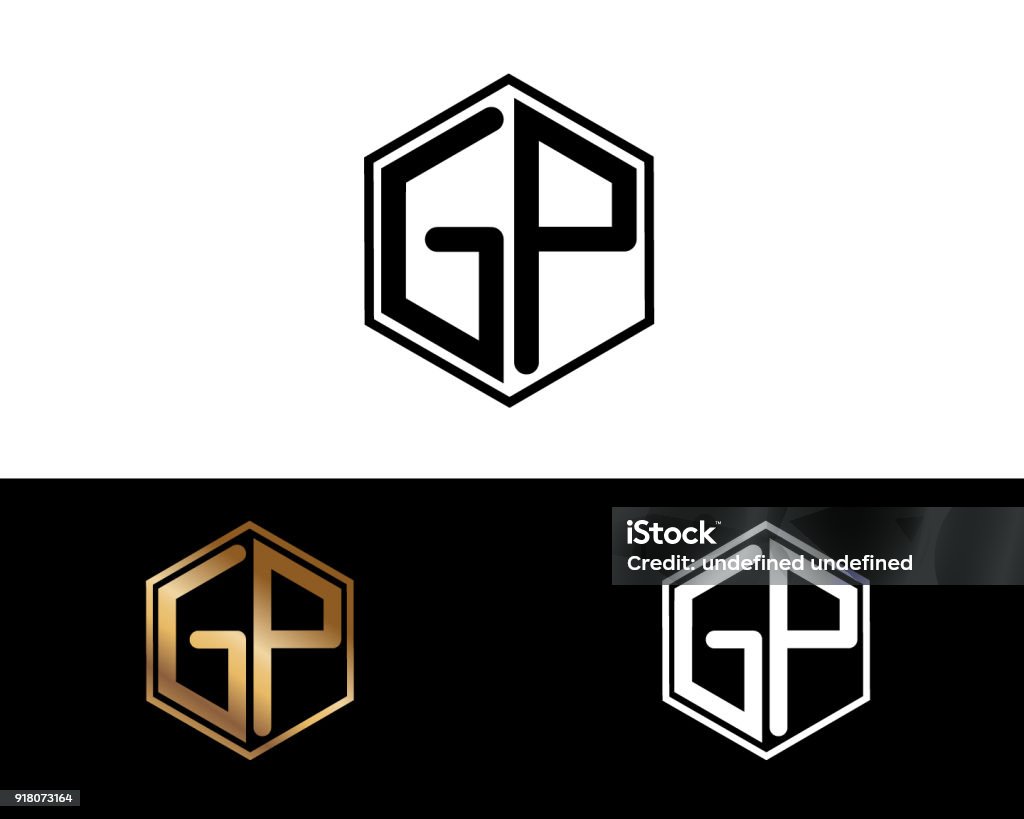 Gp Style Leters Gp Hexagon Shape Letters Design Stock Illustration - Download Image Now ...