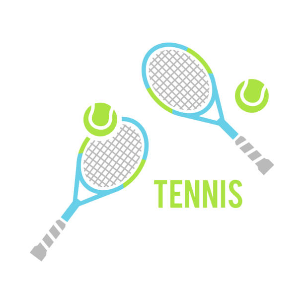 ilustrações de stock, clip art, desenhos animados e ícones de tennis balls and tennis racquet, vector illustration. - badminton racket isolated white