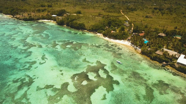 istock Aerial view beautiful beach on a tropical island. Philippines, Anda area 918079376