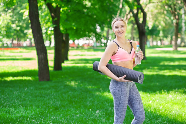 istock Smiling woman after yoga training 918079514