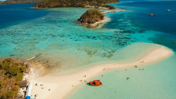 istock Aerial view beautiful beach on a tropical Bulog Dos Island. Philippines 918080224