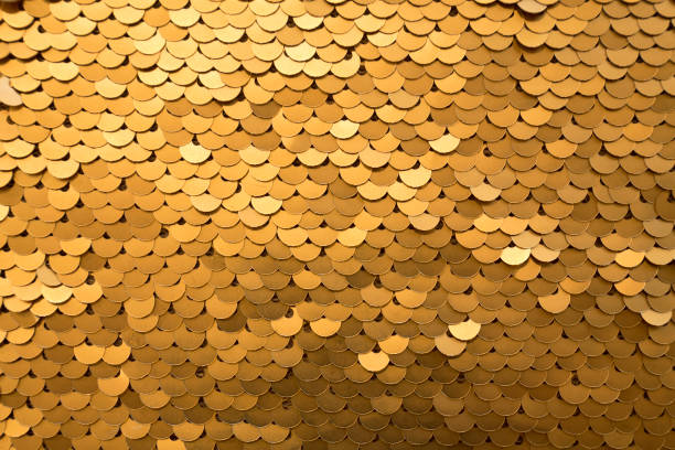istock Golden and iridescent sequins texture background 918080594
