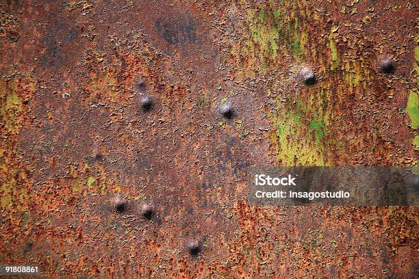 Grunge Rostige Metalloberfläche Stockfoto und mehr Bilder von Antiquität - Antiquität, Bildhintergrund, Einschussloch
