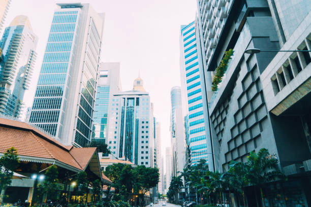 istock Downtown district in Singapore city 918091258