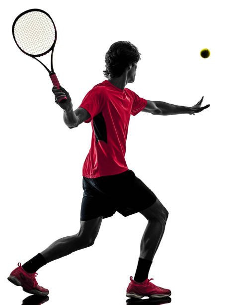istock tennis player man silhouette isolated white background 918094410