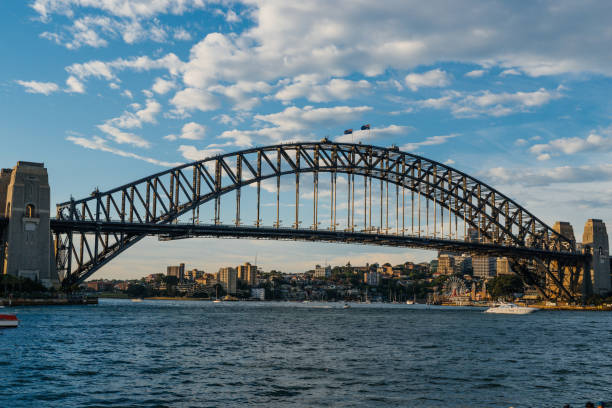 istock Sydney Harbour Bridge in summer sunset with vibrant sky 918094466
