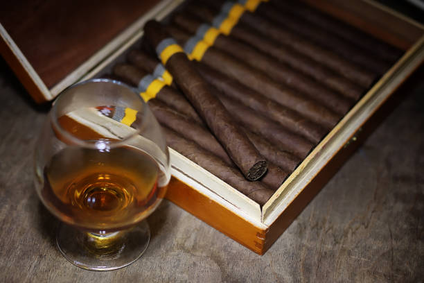 istock Large box of Cuban cigars on a wooden table 918095788