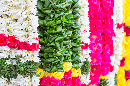 flowers as an offering in the temple, Chennai, Tamil Nadu, India