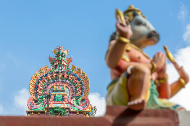 sculpture on Arulmigu Kapaleeswarar Temple, Chennai, Tamil Nadu, India