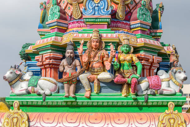 sculptures on Arulmigu Kapaleeswarar Temple, Chennai, Tamil Nadu, India