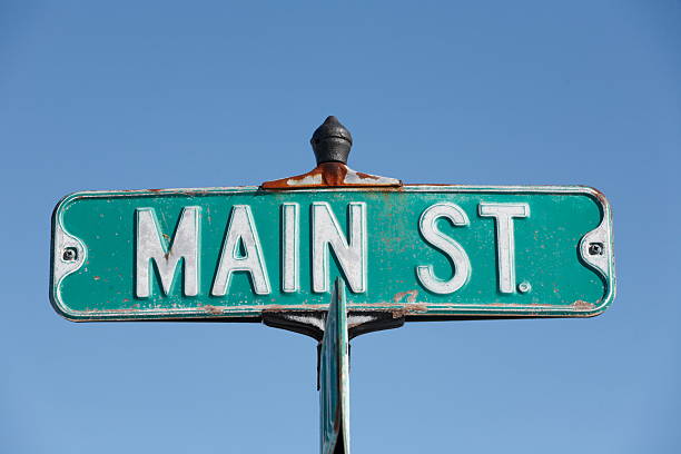 main st. - street name sign foto e immagini stock