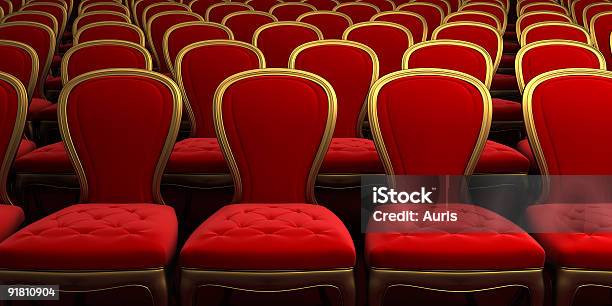 Concert Hall Con Capacidad De Renderizado 3d Rojo Foto de stock y más banco de imágenes de Asiento - Asiento, Ópera, Acogedor