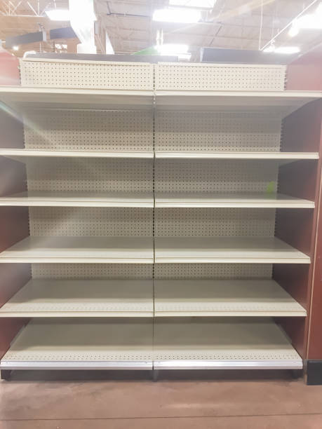 istock Empty shelves at grocery store in America 918109710
