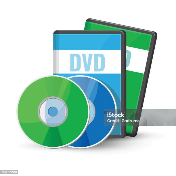 Dvd Digital Video Discs Cases For Storage Versatile Optical Disc Stock Illustration - Download Image Now
