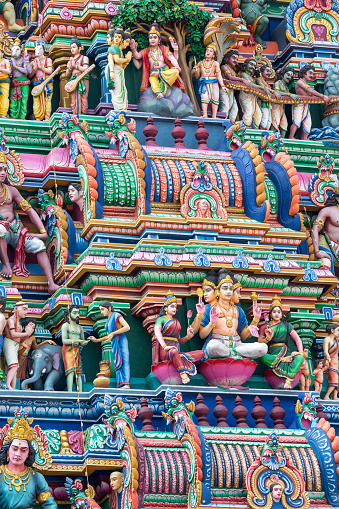 sculptures on Arulmigu Kapaleeswarar Temple, Chennai, Tamil Nadu, India