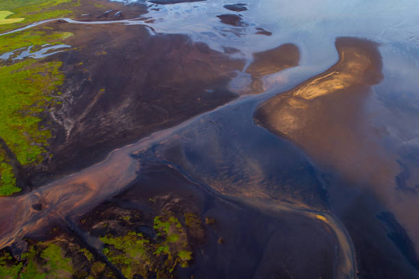 istock Coastline near Vik rocks  in Iceland , sunset time 918113956