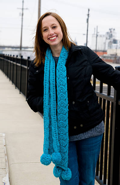 istock Young Girl Wearing Blue Scarf 91811453