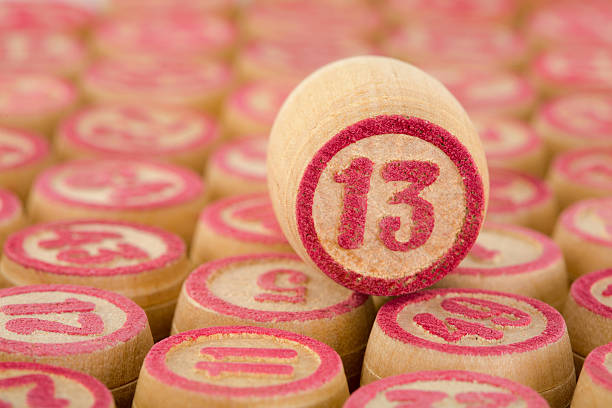 istock Counter of a bingo with number thirteen 91811762